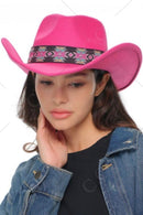 VCE0063 Fernanda Southwest Pattern Cowboy Hat - MiMi Wholesale