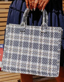 WBT210203 Jacky Big Plaid Tote - MiMi Wholesale