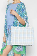 WBT210203 Jacky Big Plaid Tote - MiMi Wholesale