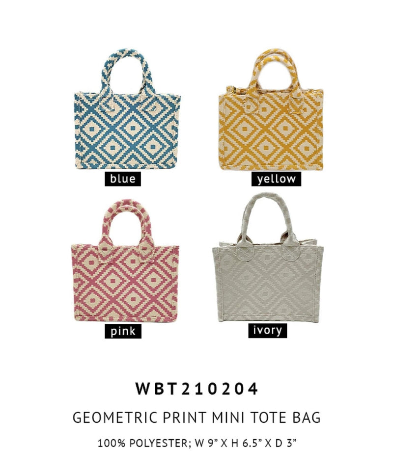 WBT210204 Geometric Print Mini Tote/Crossbody - MiMi Wholesale