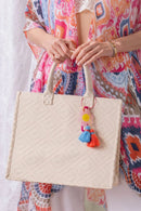 WBT210205 Charlotte Geometric Fabric Tote - MiMi Wholesale