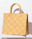 WBT210205 Charlotte Geometric Fabric Tote - MiMi Wholesale