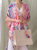WBT210205 Charlotte Geometric Fabric Tote - MiMi Wholesale