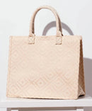 WBT210205 Charlotte Geometric Fabric Tote - MiMi Wholesale