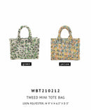 WBT210212 Tweed Mini Satchel/Crossbody Bag - MiMi Wholesale
