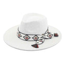 WF10 Gianna Felt Panama Hat With Aztec Band - MiMi Wholesale
