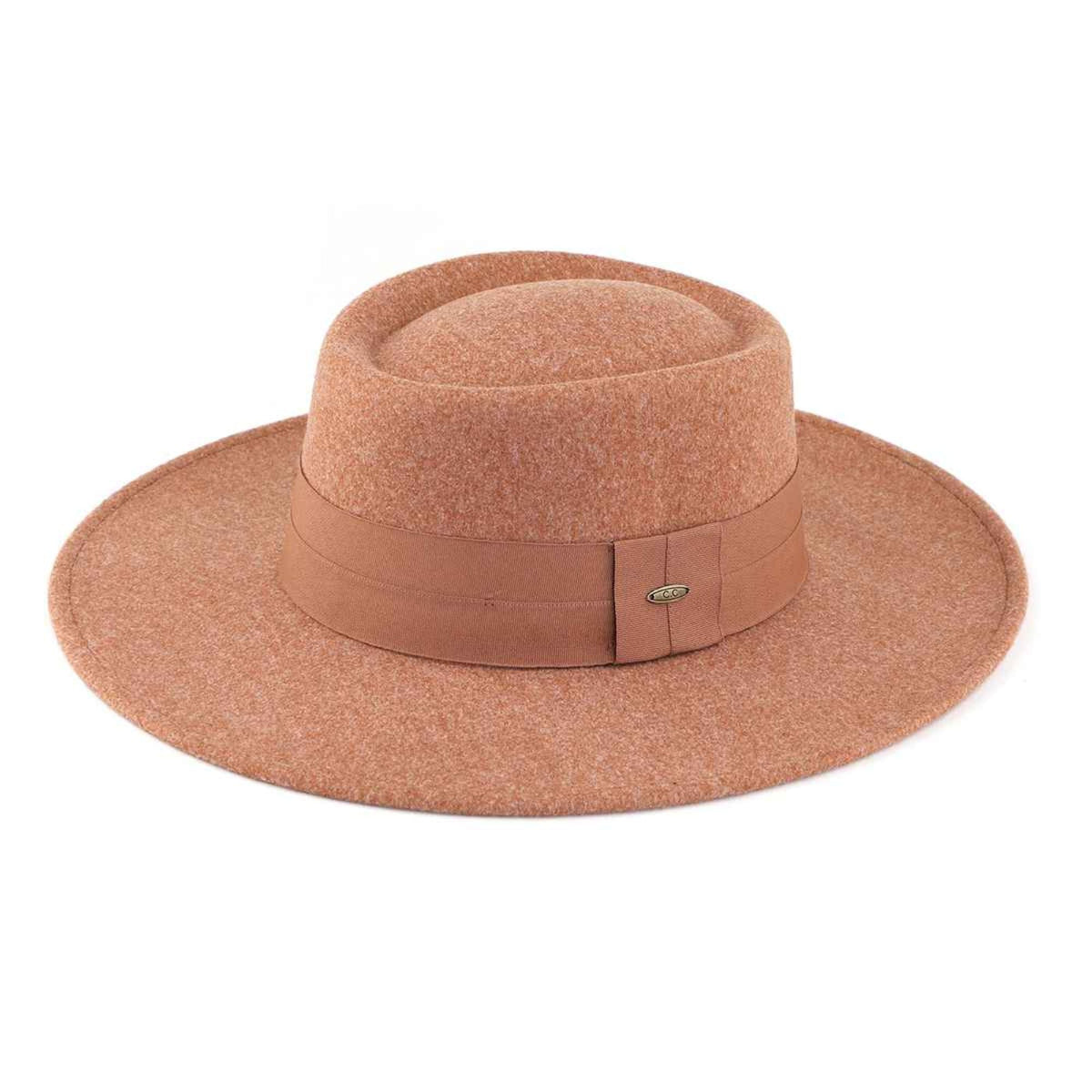 WF9 Stella Felt Panama Hat With Wide Band - MiMi Wholesale