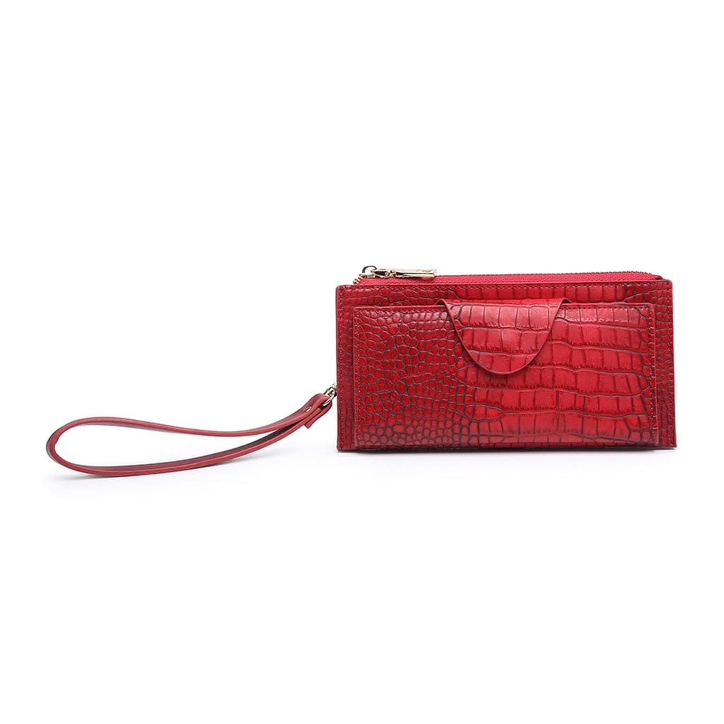 WL0004RFSC RFID Croc Wallet w/ Snap and Zip Closure - MiMi Wholesale