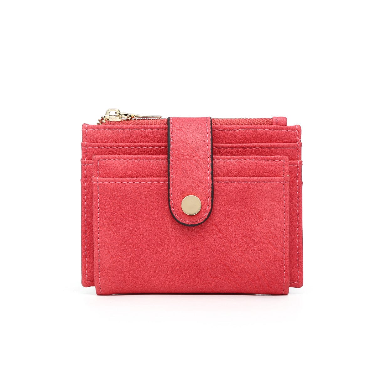 WL1904 Mini Snap Button Wallet & Cardholder w/ Zipper Pocket - MiMi Wholesale