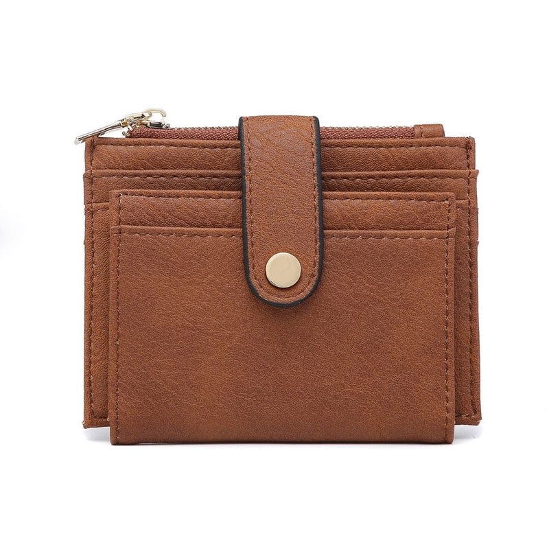 WL1904 Mini Snap Button Wallet & Cardholder w/ Zipper Pocket - MiMi Wholesale