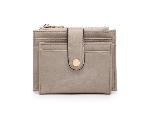 WL1904 Mini Snap Button Wallet & Cardholder w/ Zipper Pocket - MiMi Wholesale