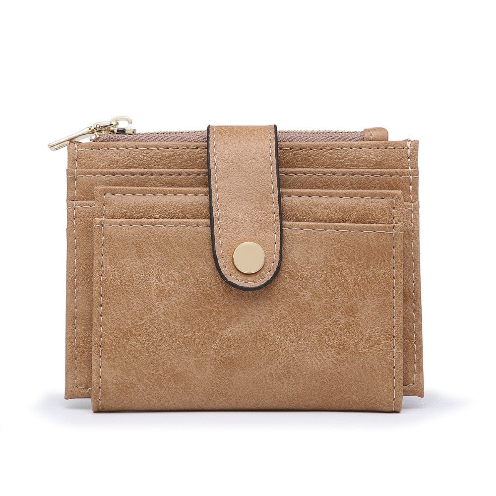 WL1904 Mini Snap Button Wallet & Cardholder w/ Zipper Pocket - MiMi Wholesale