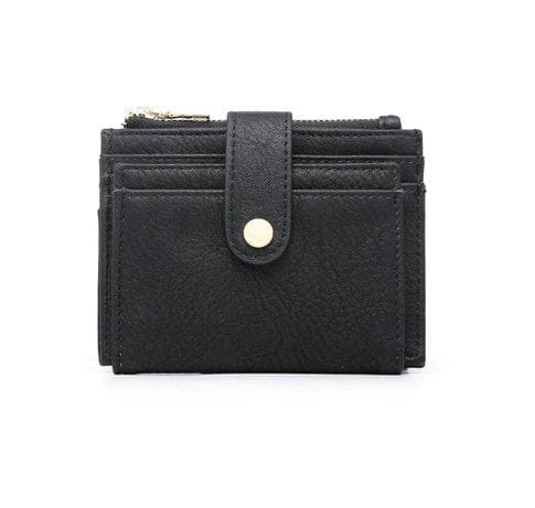 WL1904 Mini Snap Button Wallet & Cardholder w/ Zipper Pocket - MiMi Wholesale