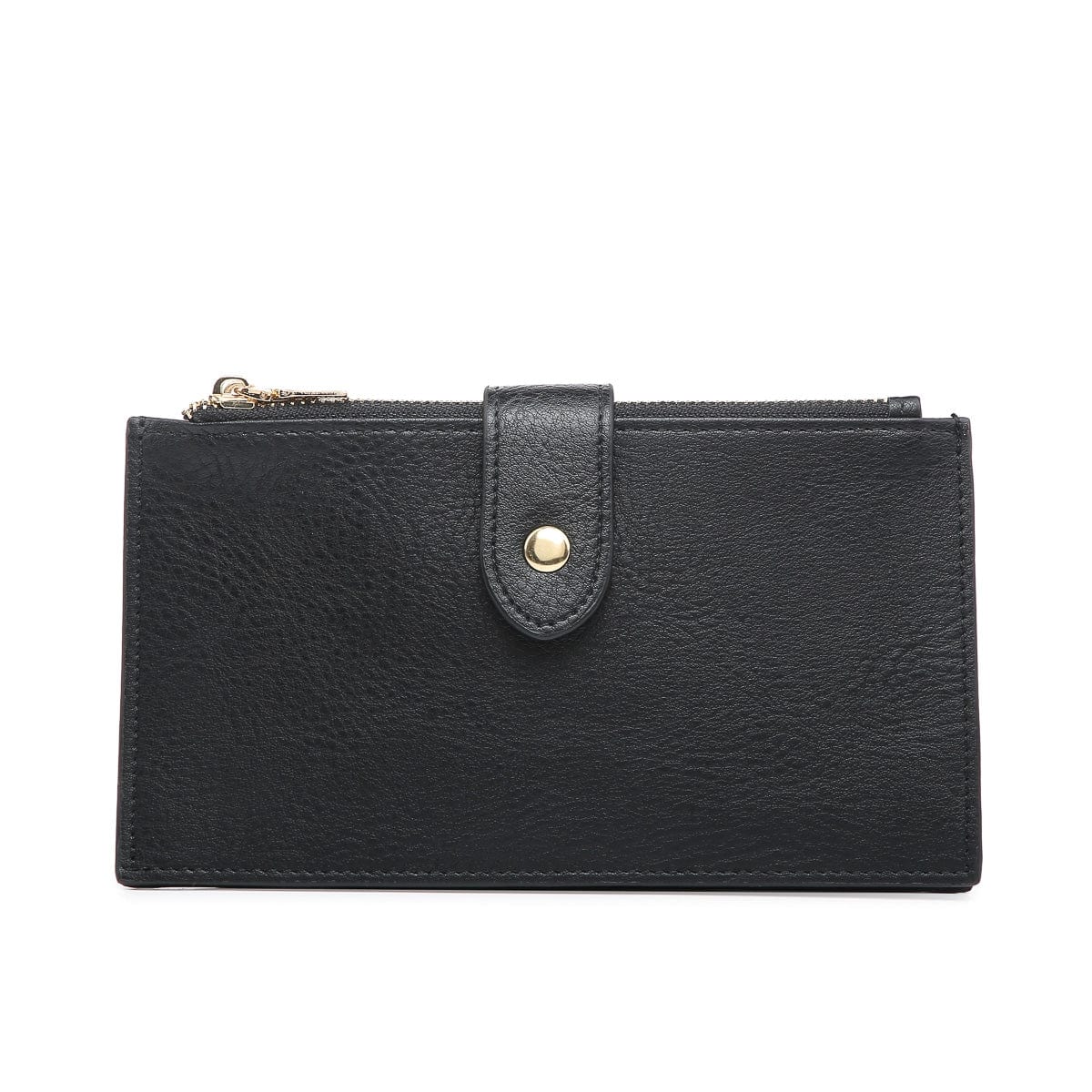 WL1969RF Two Compartment Snap Button Wallet w/ Zipper - MiMi Wholesale
