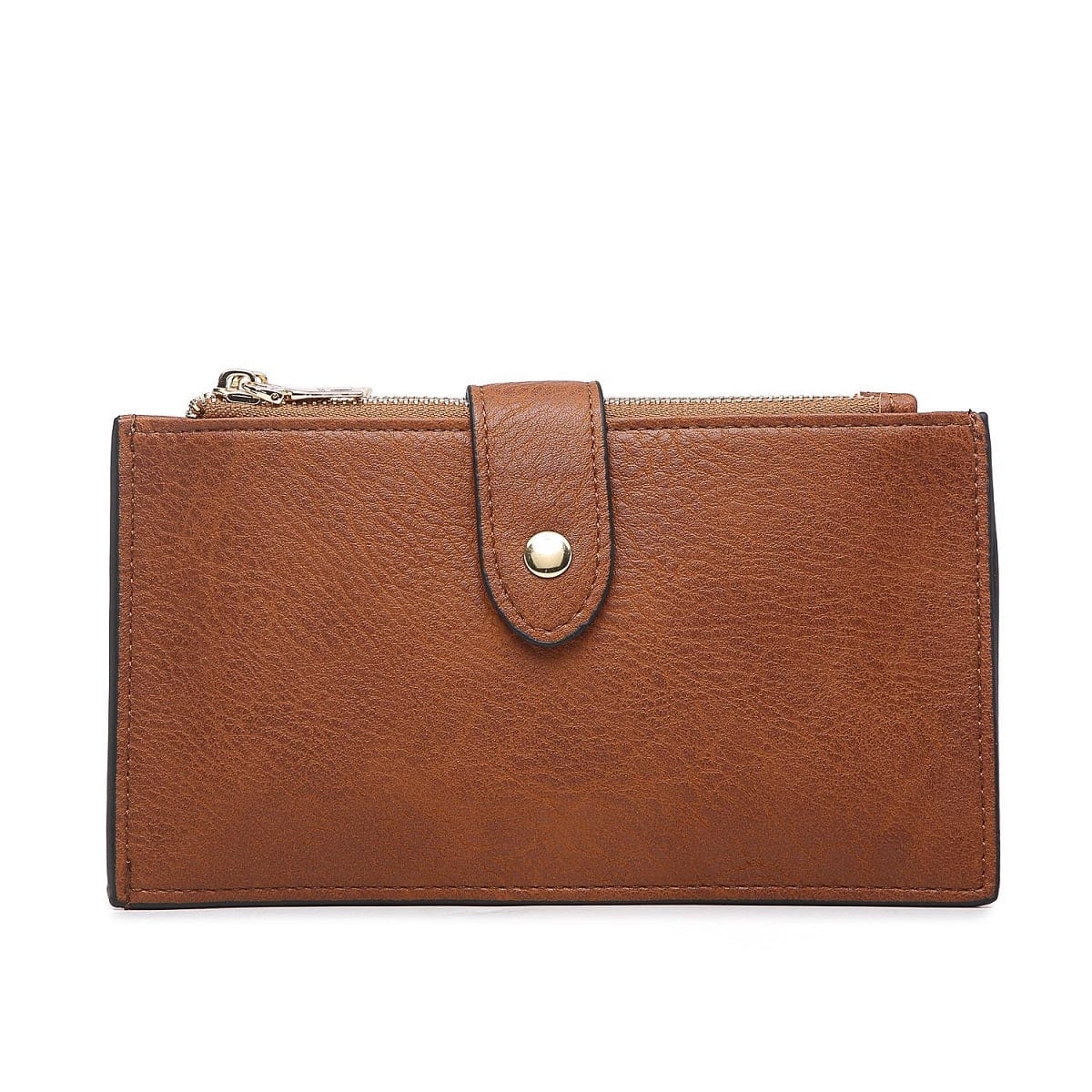 WL1969RF Two Compartment Snap Button Wallet w/ Zipper - MiMi Wholesale