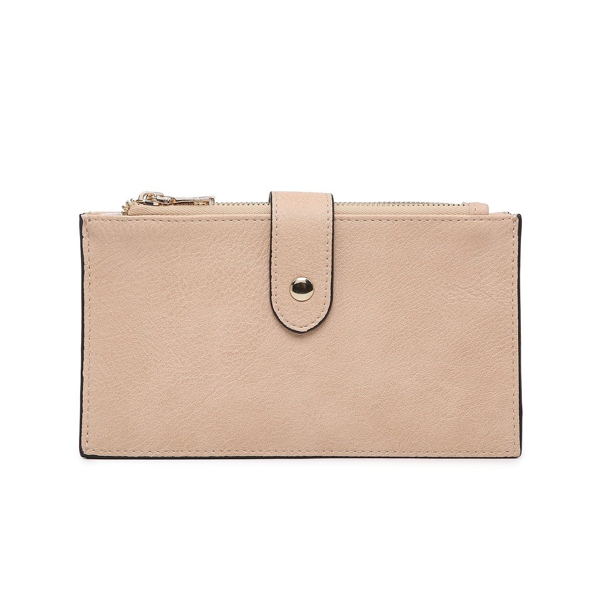 WL1969RF Two Compartment Snap Button Wallet w/ Zipper - MiMi Wholesale
