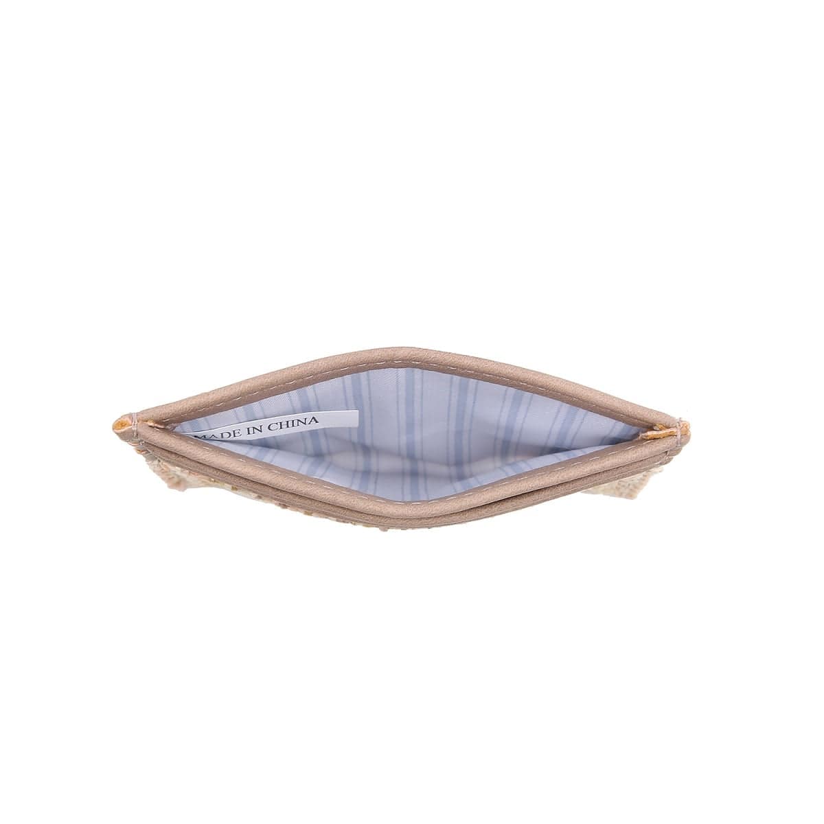 WL1996 Natural Vegan Leather & Rattan Blocked Cardholder/Wallet - MiMi Wholesale