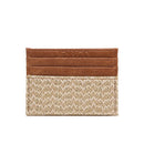 WL1996 Natural Vegan Leather & Rattan Blocked Cardholder/Wallet - MiMi Wholesale