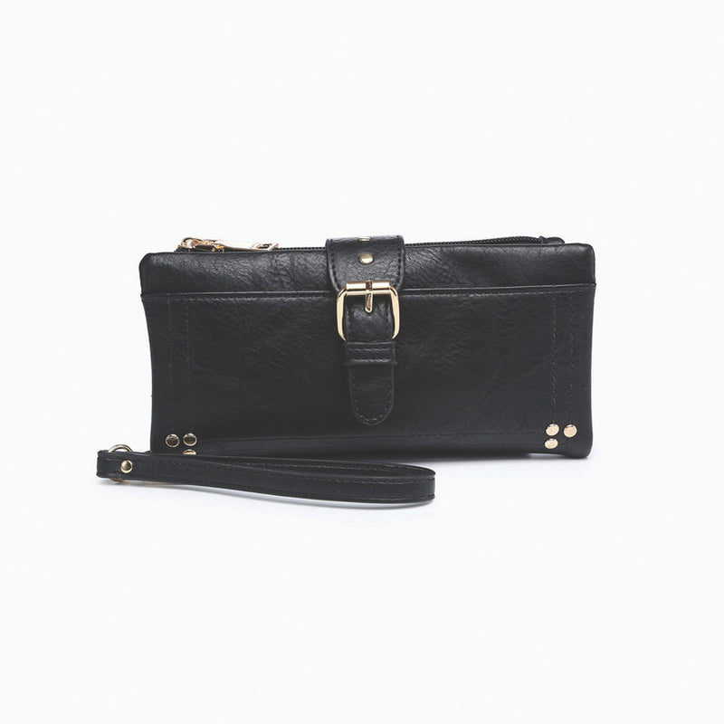 WL2230 Cadence Buckle Wallet/Clutch w/ Zip Top - MiMi Wholesale