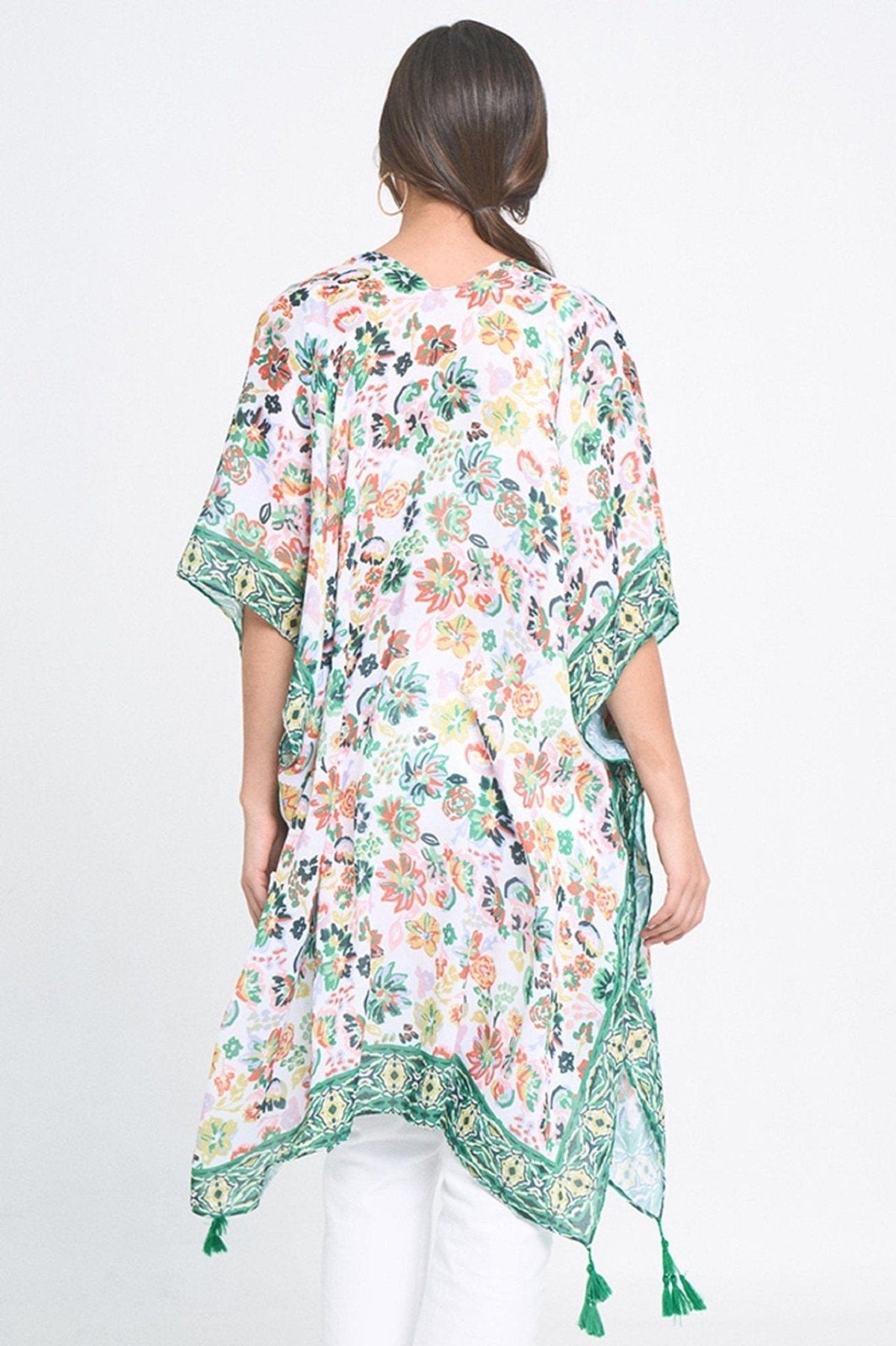 WLK310370 Francesca Floral Print Kimono - MiMi Wholesale