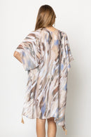 WLK310388 Winona Watercolor Print Kimono - MiMi Wholesale