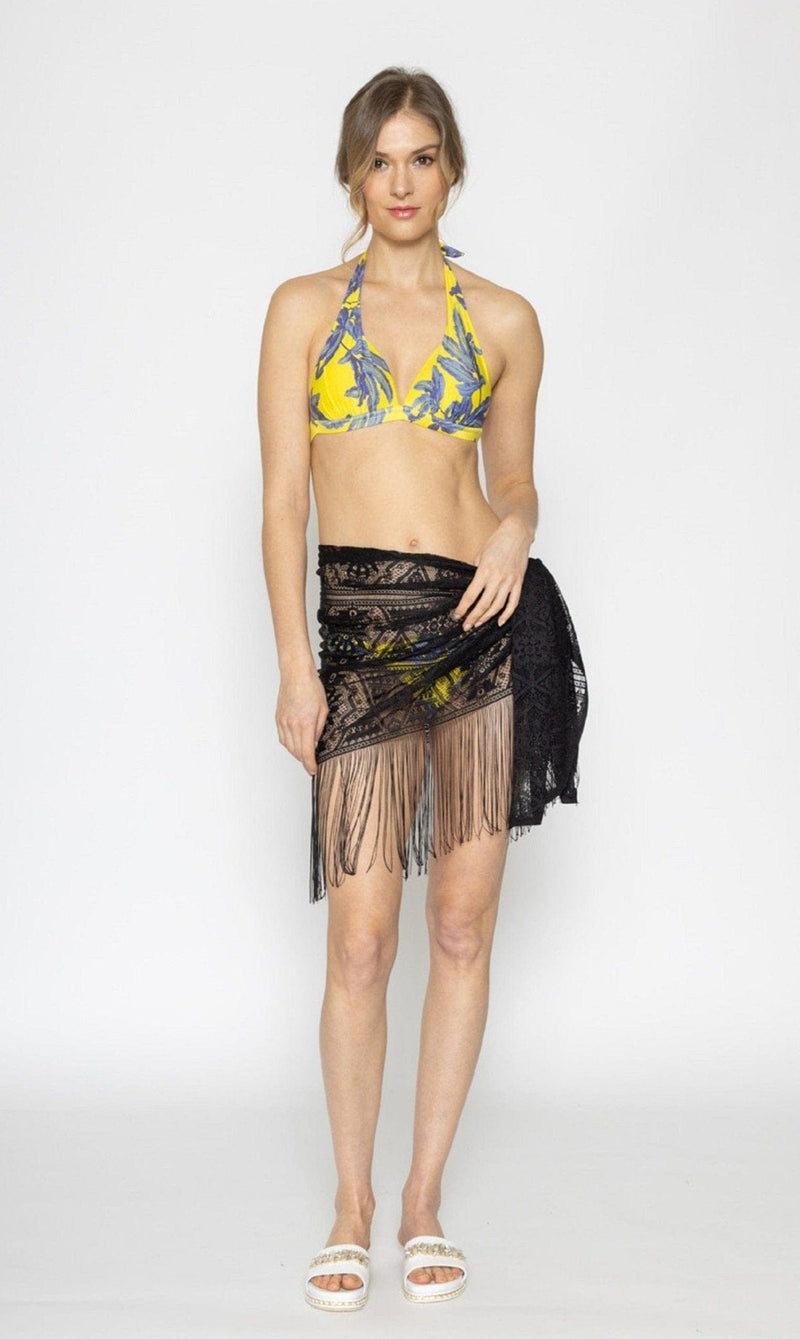 WLS210174 Stacy Mesh Fringe Sarong - MiMi Wholesale