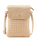 WU115 Wanda Woven Flapover Crossbody Bag Cell Phone Purse - MiMi Wholesale