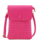 WU115 Wanda Woven Flapover Crossbody Bag Cell Phone Purse - MiMi Wholesale