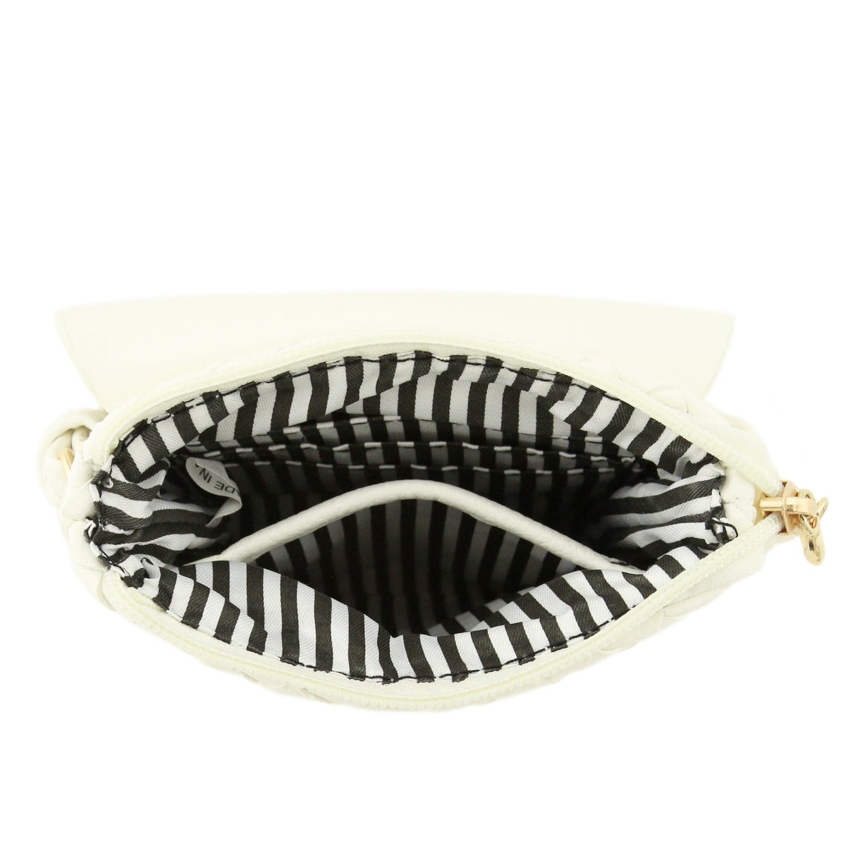WU115 Wanda Woven Flapover Crossbody Bag Cell Phone Purse - MiMi Wholesale