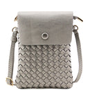 WU115 Wanda Woven Flapover Crossbody Bag Cell Phone Purse - MiMi Wholesale
