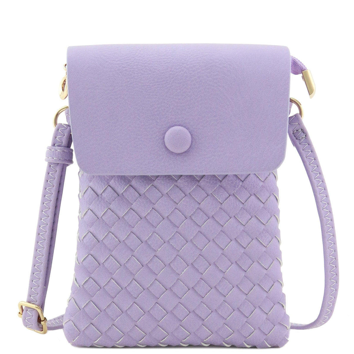 WU115 Wanda Woven Flapover Crossbody Bag Cell Phone Purse - MiMi Wholesale