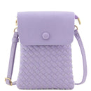 WU115 Wanda Woven Flapover Crossbody Bag Cell Phone Purse - MiMi Wholesale