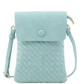 WU115 Wanda Woven Flapover Crossbody Bag Cell Phone Purse - MiMi Wholesale