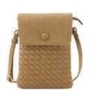 WU115 Wanda Woven Flapover Crossbody Bag Cell Phone Purse - MiMi Wholesale