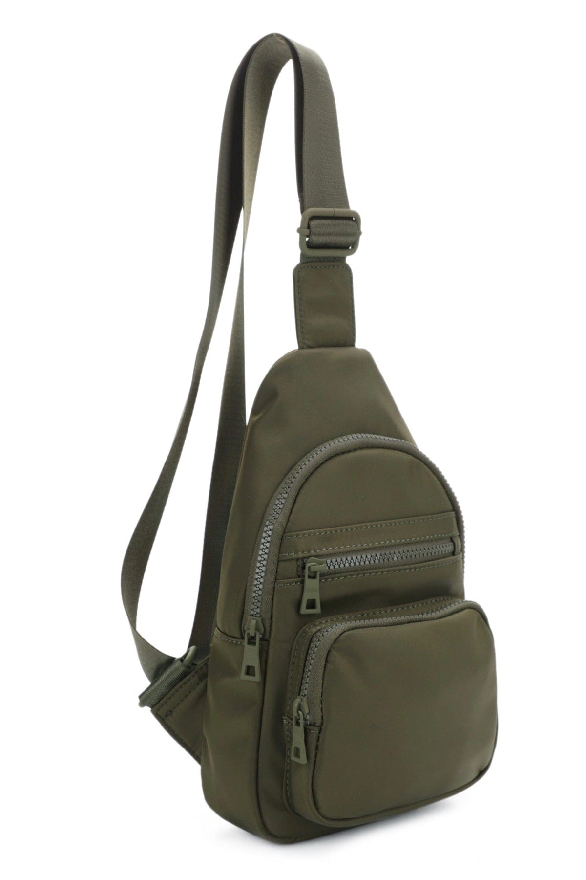 YL20534 Kristen Nylon Multi Pocket Sling Bag - MiMi Wholesale