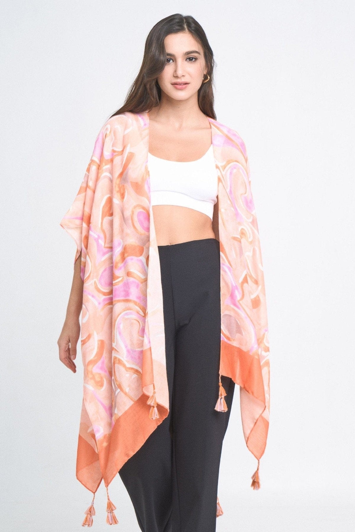 YLK310081 Sasha Swirl Print Kimono - MiMi Wholesale