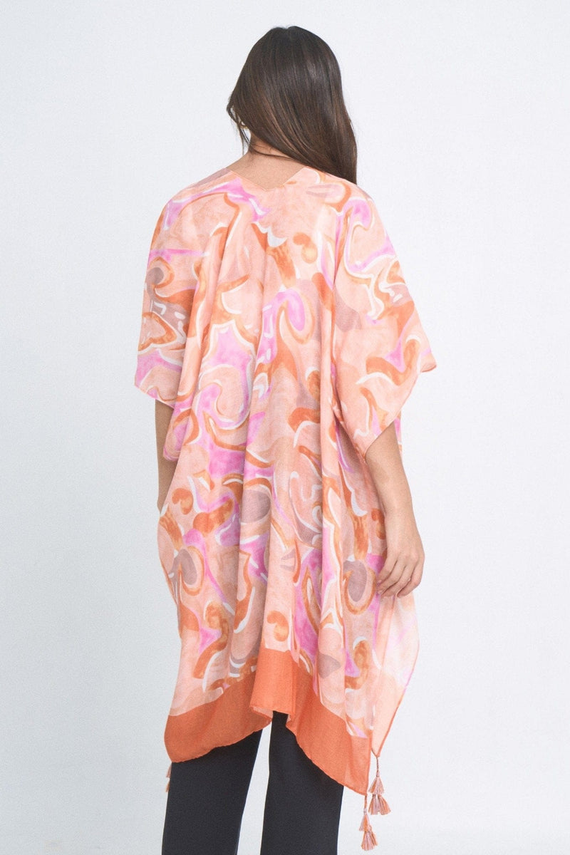 YLK310081 Sasha Swirl Print Kimono - MiMi Wholesale