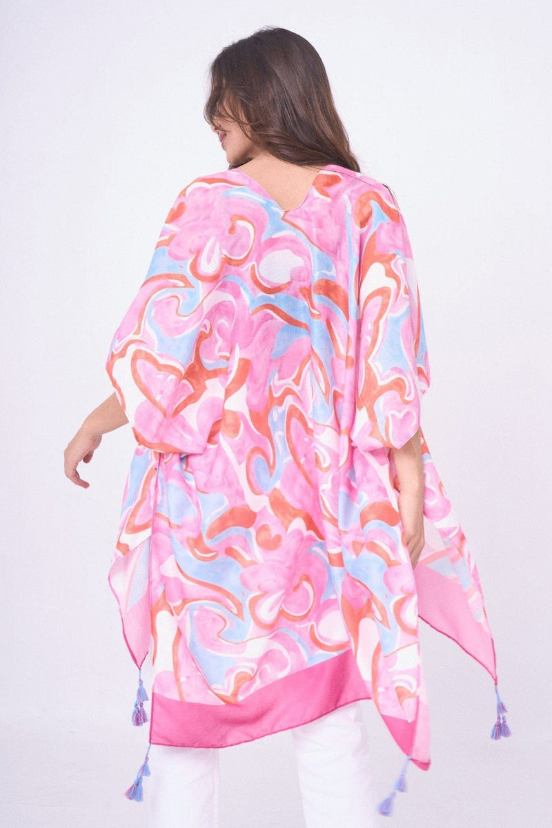 YLK310081 Sasha Swirl Print Kimono - MiMi Wholesale