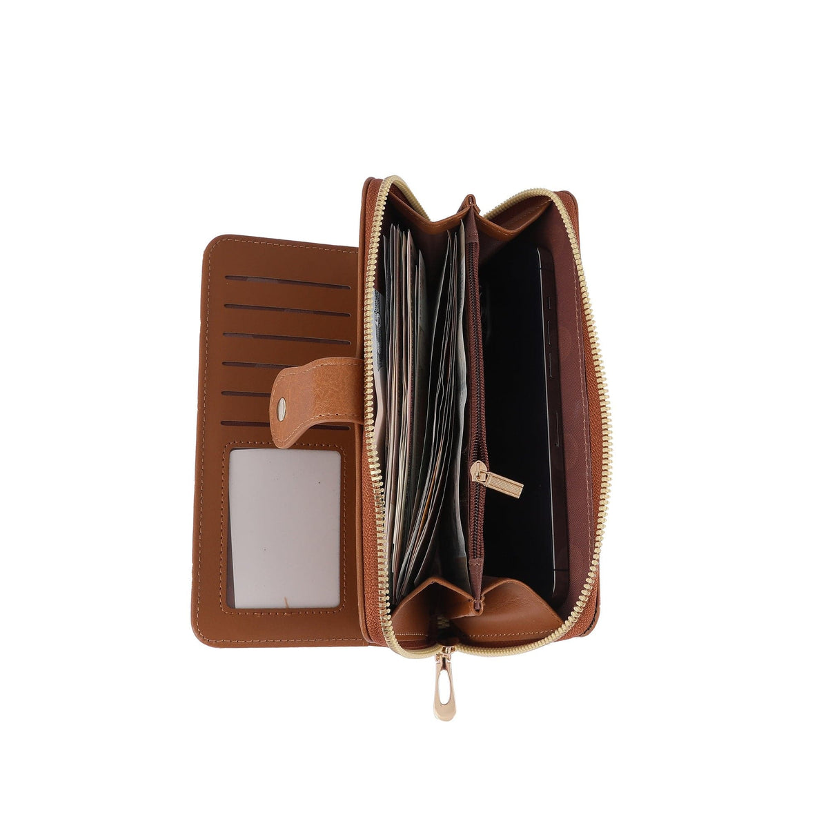 YX25793 Rachel Vegan Leather Laser Cut Out Detail Wallet/Wristlet - MiMi Wholesale